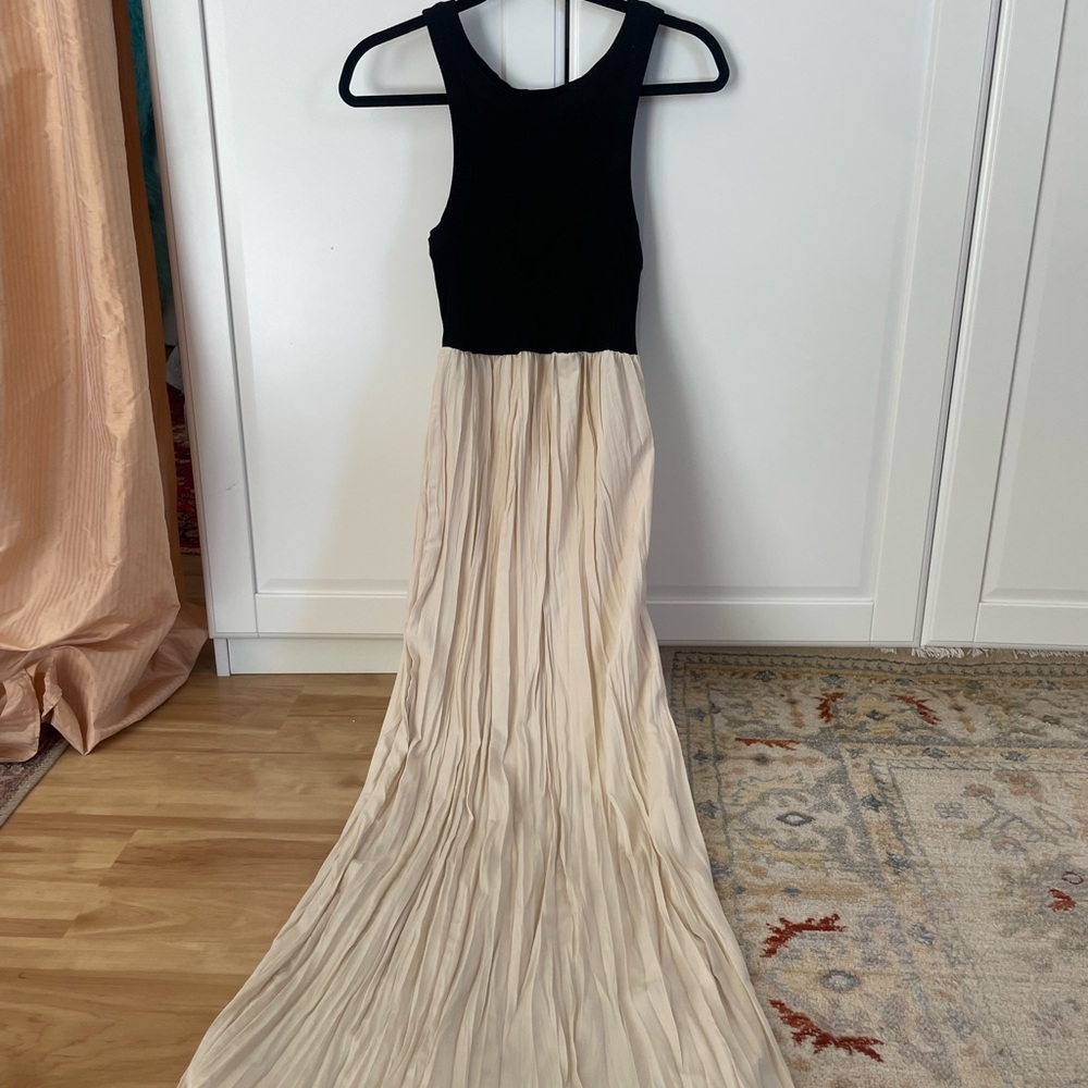 Zara Black and Cream Maxi Dress